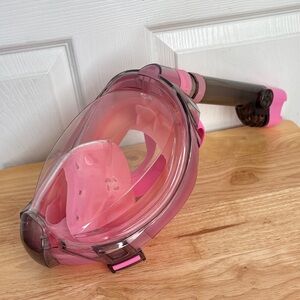Full face Snorkeling Snorkel Mask Full 180 view Pink - Small / Medium